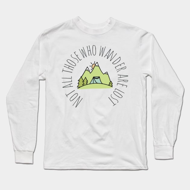 Cool hiking camping design for outdoor fans Long Sleeve T-Shirt by Unelmoija